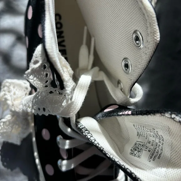 Pink Polka Dot Converse Sneakers - Picture 5 of 5